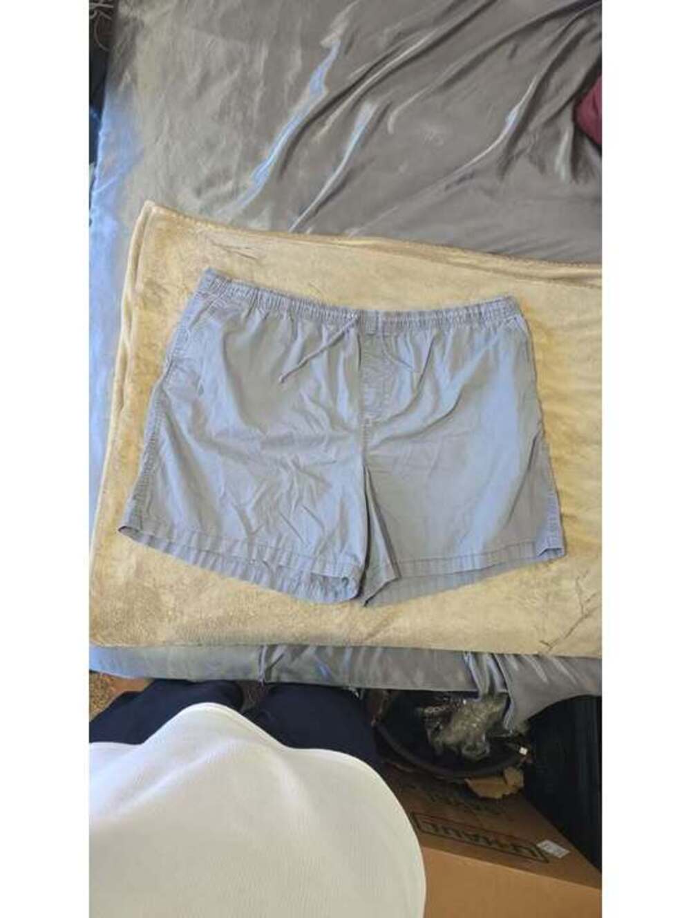 Basic Editions Light Blue Drawstring Shorts 3XL – 100% Cotton, Lounge Shorts